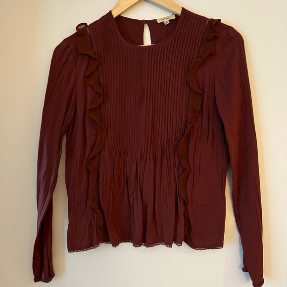 Wilfred (Aritzia) Romantic Style Top - Burgundy. Size US XS - Picture 1 of 3